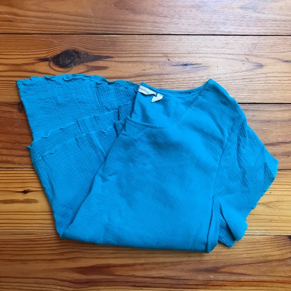 Soft Surroundings Teal Cotton Gauze Top, EUC, PS - Picture 13 of 13